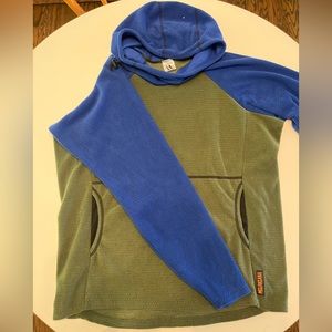 MELANZANA MICROGRID HOODIE MENS L / WOMENS XL - Olive Green/Royal blue